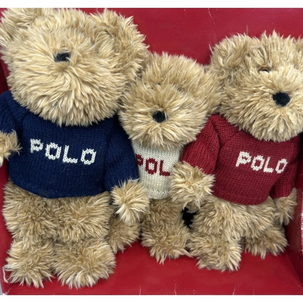 VTG 2002 Ralph Lauren POLO Plush The Bears That Care Red White Blue Sweaters